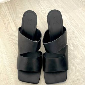 Square Toed Black Heels! Worn once